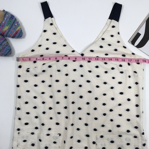 Loft | Ivory Black Dots Linen Sleeveless Dress - Picture 3 of 7